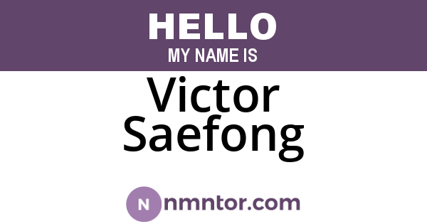 Victor Saefong