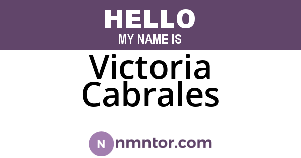 Victoria Cabrales