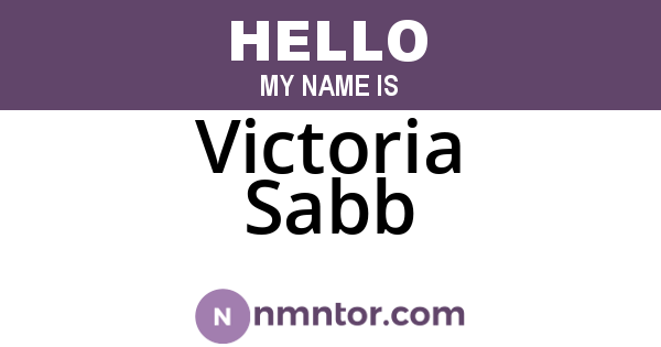 Victoria Sabb