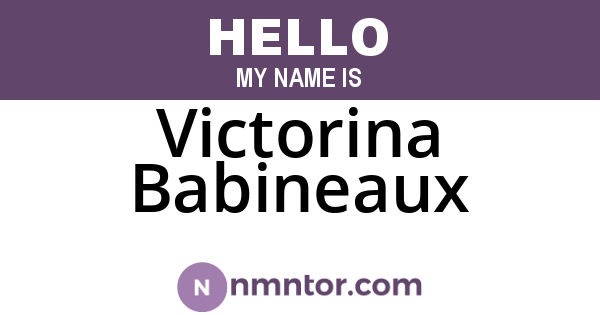 Victorina Babineaux