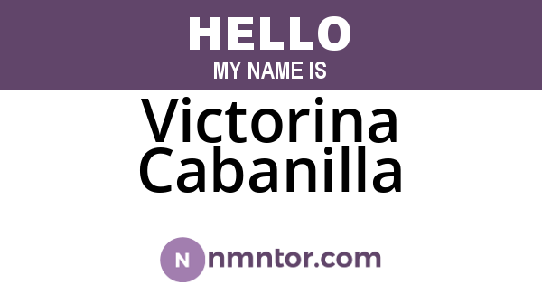 Victorina Cabanilla