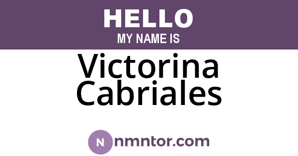 Victorina Cabriales