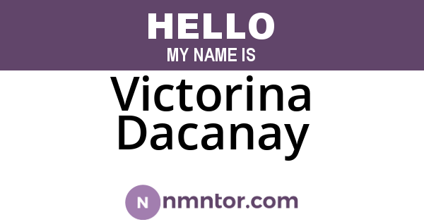 Victorina Dacanay