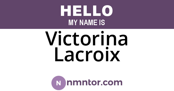 Victorina Lacroix