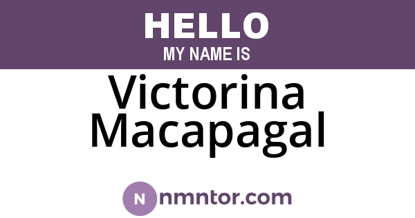 Victorina Macapagal