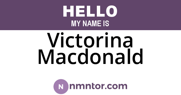 Victorina Macdonald
