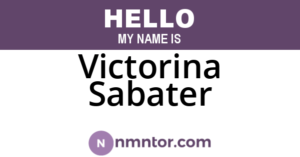 Victorina Sabater