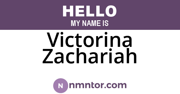 Victorina Zachariah