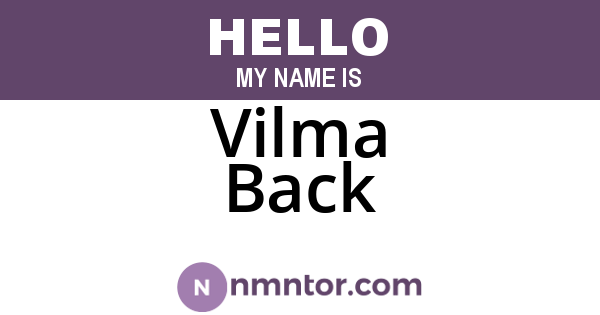 Vilma Back