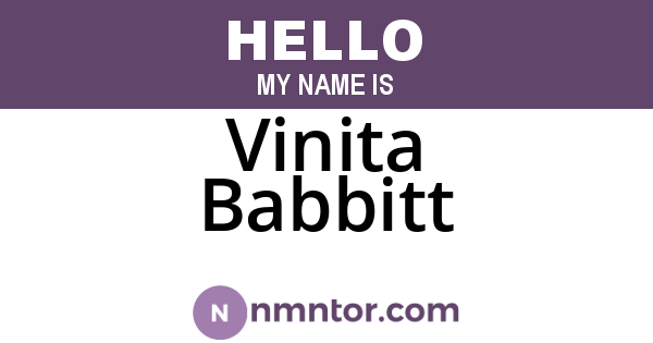 Vinita Babbitt