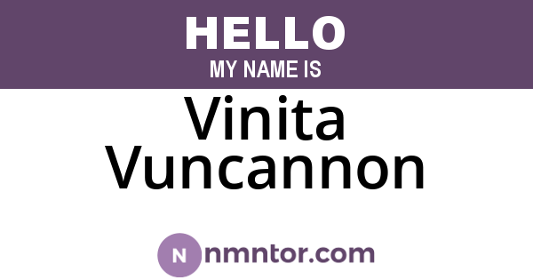 Vinita Vuncannon