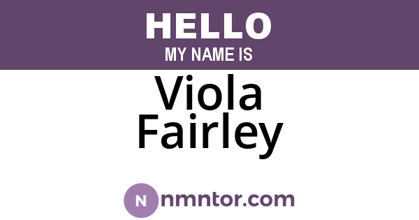 Viola Fairley