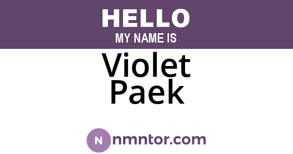 Violet Paek