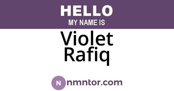 Violet Rafiq