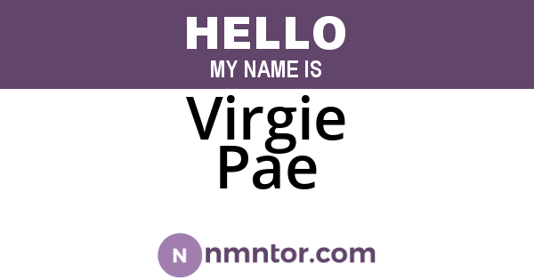 Virgie Pae
