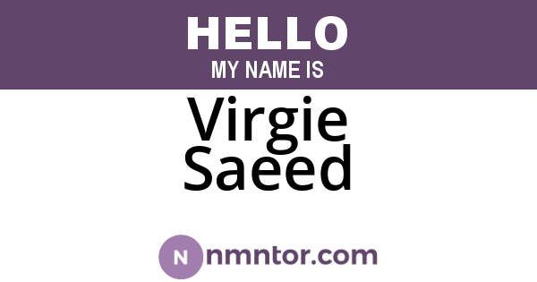Virgie Saeed