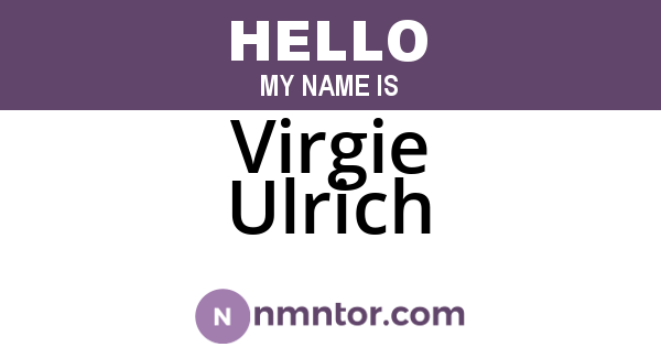 Virgie Ulrich