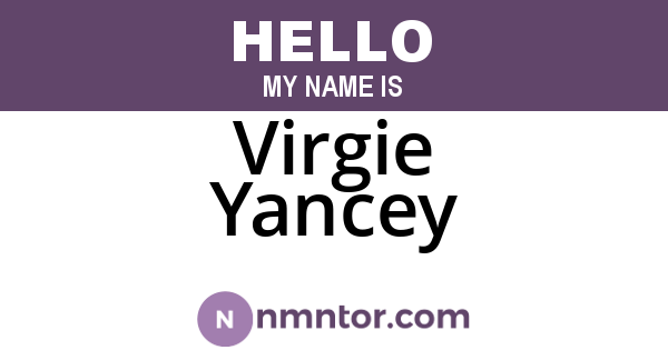 Virgie Yancey