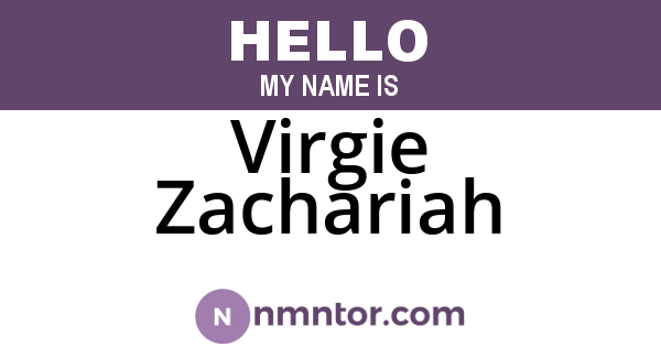 Virgie Zachariah