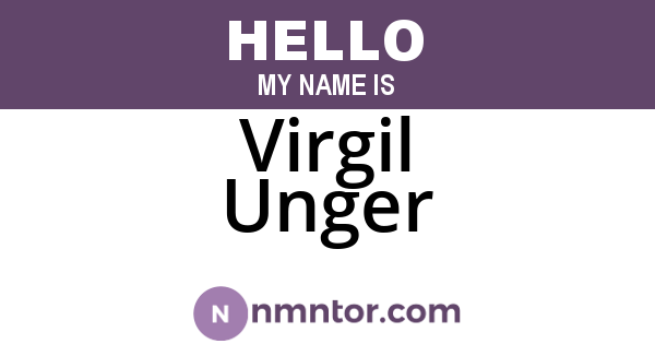 Virgil Unger