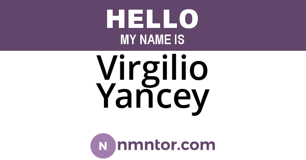 Virgilio Yancey