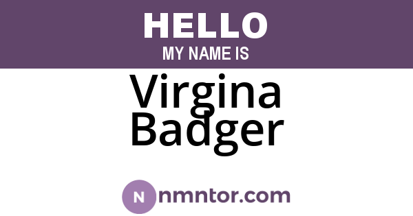Virgina Badger