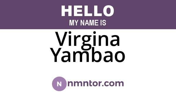 Virgina Yambao