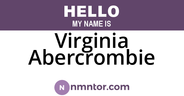 Virginia Abercrombie