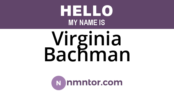 Virginia Bachman