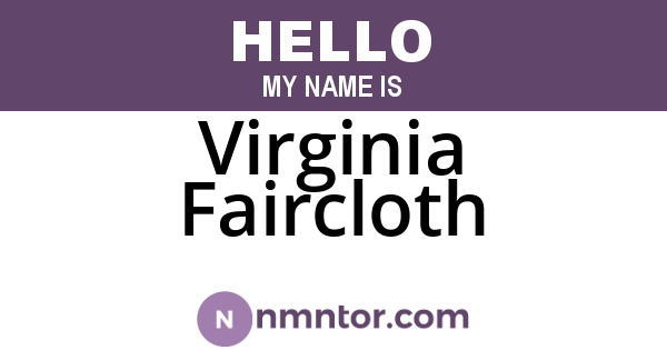 Virginia Faircloth