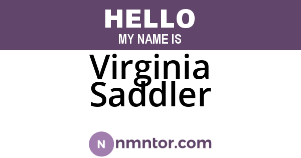 Virginia Saddler