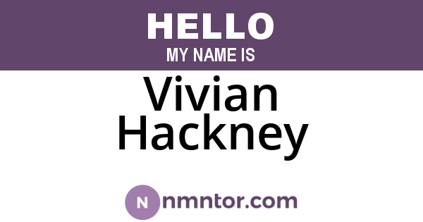 Vivian Hackney