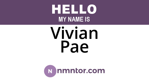 Vivian Pae