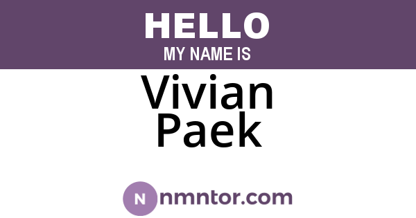 Vivian Paek