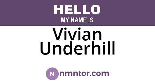 Vivian Underhill
