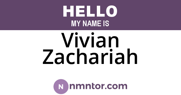 Vivian Zachariah