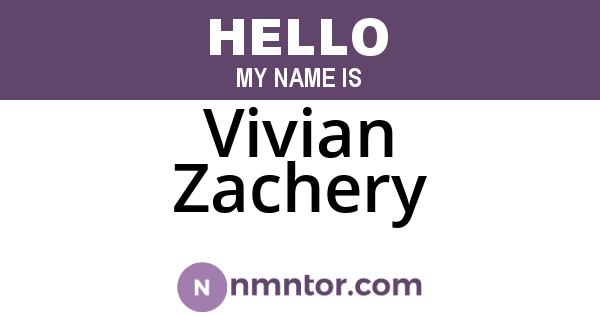 Vivian Zachery