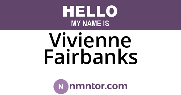 Vivienne Fairbanks