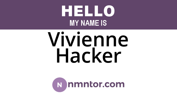 Vivienne Hacker