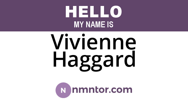 Vivienne Haggard