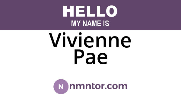 Vivienne Pae