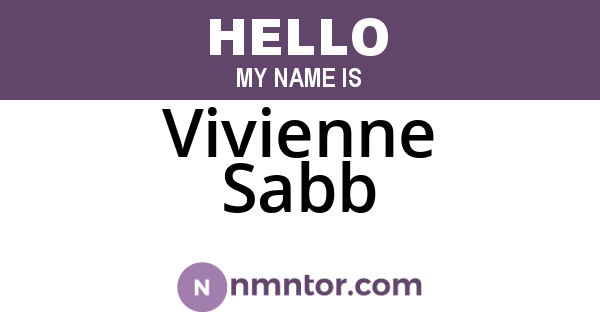 Vivienne Sabb