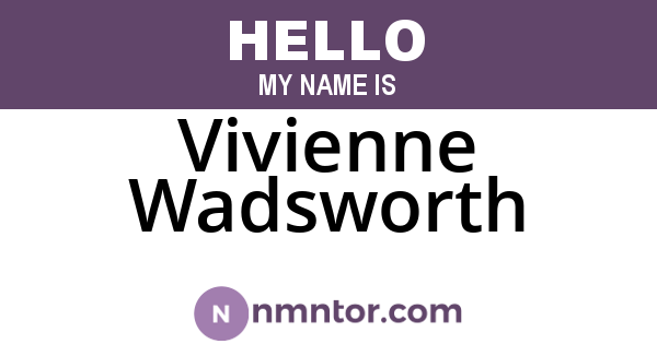 Vivienne Wadsworth