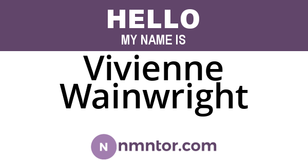 Vivienne Wainwright