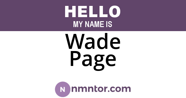 Wade Page