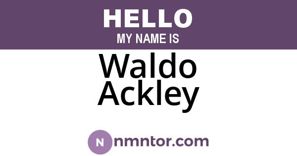 Waldo Ackley
