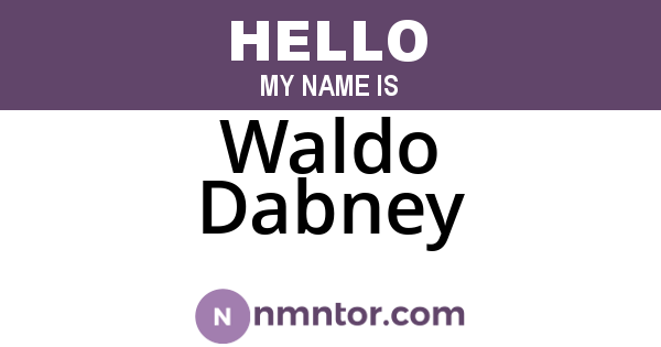 Waldo Dabney