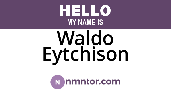 Waldo Eytchison