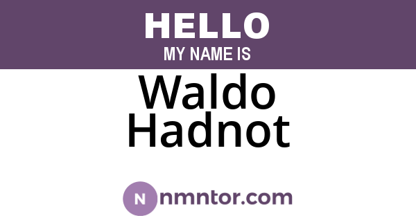 Waldo Hadnot