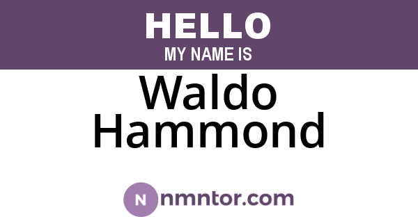 Waldo Hammond